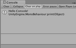 Unity Hello Console!